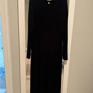 Bordeaux Elegant Black Long Sleeve Dress
